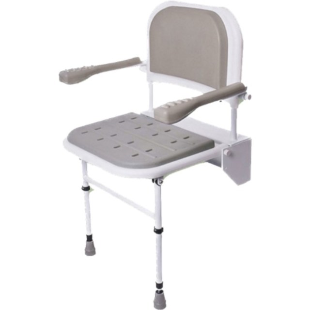 MSB7005 SHOWER CHAIR WALL MOUNT WITH BACK AND ARMRESTS-Photoroom